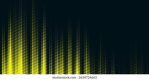 Dots halftone yellow and dark blue color pattern gradient grunge texture background. Dots pop art sport style vector illustration.