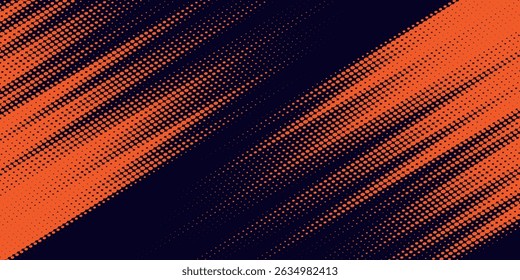 Dots halftone yellow and dark blue color pattern gradient grunge texture background. Dots pop art sport style vector illustration