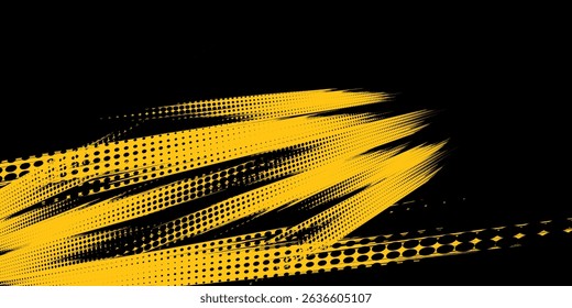 Dots halftone yellow and dark blue color pattern gradient grunge texture background. Dots pop art sport style vector illustration.eps 10