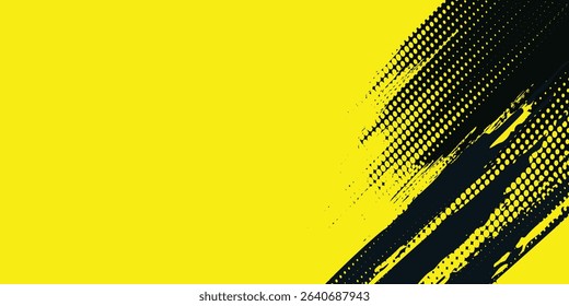 Dots halftone yellow and dark blue color pattern gradient grunge texture background. Dots pop art sport style  modern grunge