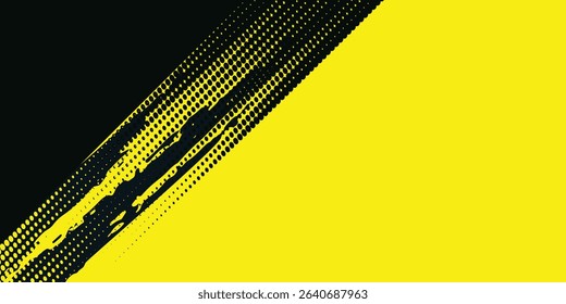 Dots halftone yellow and dark blue color pattern gradient grunge texture background. Dots pop art sport style  modern grunge