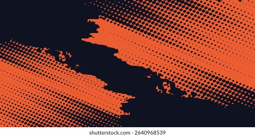 Dots halftone yellow and dark blue color pattern gradient grunge texture background. Dots pop art sport style modern arts
