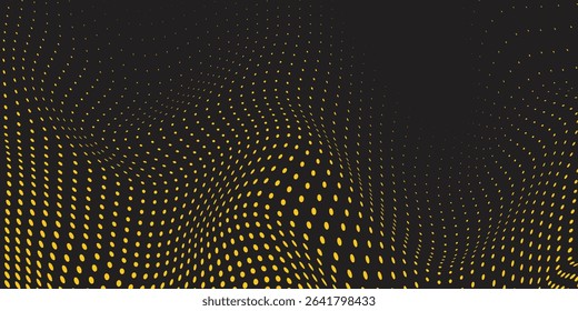 Dots halftone yellow and dark blue color pattern gradient grunge texture background. eps 10