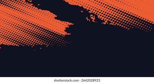 Dots halftone yellow and dark blue color pattern gradient grunge texture background. Dots pop art sport style modern arts	
