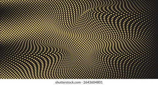 Dots halftone yellow and dark blue color pattern gradient grunge texture background.