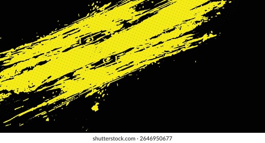 Dots halftone yellow and dark blue color pattern gradient grunge texture background. Dots pop art sport style vector illustration