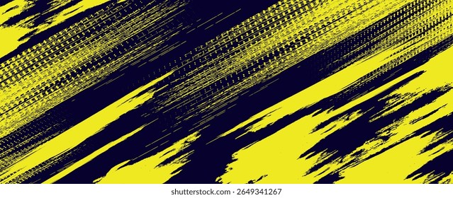 Fondo de textura grunge degradado de patrón de color amarillo y azul oscuro. Punto pop art estilo deportivo moderno grunge