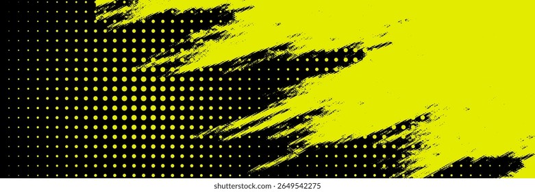 Dots halftone yellow and dark blue color pattern gradient grunge texture background. Dots pop art sport style modern grunge. vectors