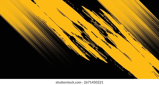 Fondo de textura grunge degradado de patrón de color amarillo y azul oscuro. Vector de estilo deportivo de arte pop Dots Modern