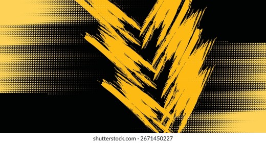 Fondo de textura grunge degradado de patrón de color amarillo y azul oscuro. Vector de estilo deportivo de arte pop Dots Modern