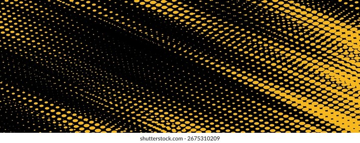 Fondo de textura grunge degradado de patrón de color amarillo y azul oscuro. Ilustración vectorial de estilo deportivo de arte pop de puntos