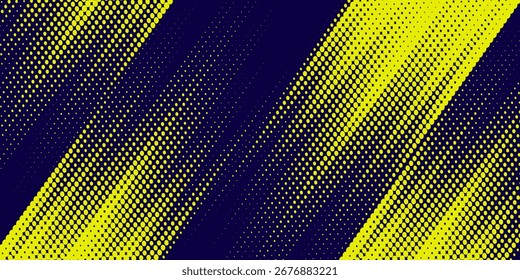 Punkte Halbton gelb und dunkelblaue Farbmuster Farbverlauf Grunge Textur Hintergrund. Vektorgrunge