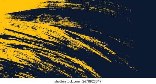 Dots halftone yellow and dark blue color pattern gradient grunge texture background. Dots pop art sport style vector illustration
