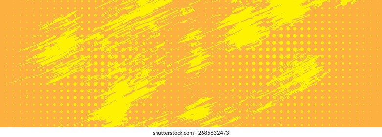 Fondo de textura de grunge de gradiente de patrón de color amarillo y azul oscuro de semitono de puntos. Vector grunge