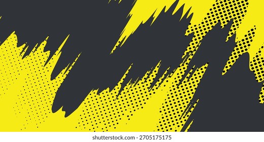 Dots halftone yellow and dark blue color pattern gradient grunge texture background. Dots pop art sport style vector illustration.Eps 10