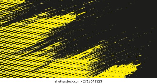 Dots halftone yellow and dark blue color pattern gradient grunge texture background. 