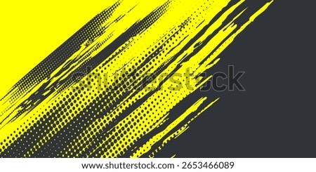 Dots halftone yellow and dark blue color pattern gradient grunge texture background. Dots pop art sport style vector illustration.