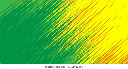 Fondo de textura grunge degradado de patrón de color amarillo y verde oscuro. Ilustración vectorial de estilo deportivo de arte pop de puntos.