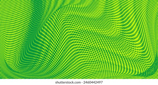 Dots halftone yellow green color pattern gradient texture background.