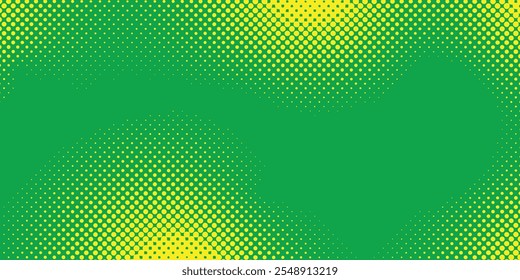 Fondo de diseño plano de color verde amarillo medio tono de puntos