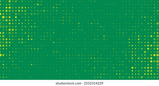 Fondo de textura de gradiente de patrón de color verde amarillo semitono de puntos.