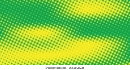 Dots halftone yellow green color pattern gradient texture background.