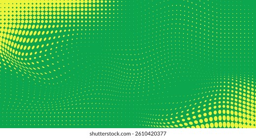 Dots halftone yellow green color pattern gradient texture background.