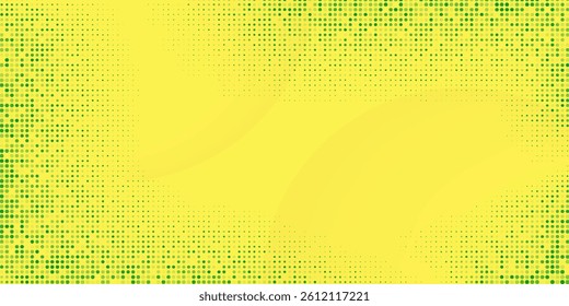 Dots halftone yellow green color pattern gradient texture background.