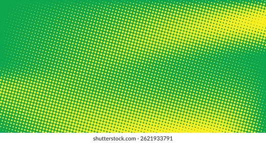 Pontos meio-tom amarelo verde padrão de cor gradiente textura plano de fundo. ilustração vetorial
