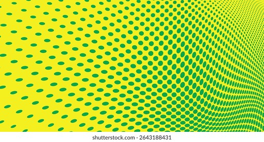 Dots halftone yellow green color pattern gradient texture background.