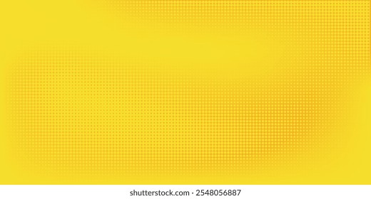 Dots halftone yellow orange color pattern gradient texture with technology digital background. Pop art comics style.
