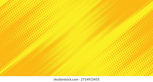 Dots halftone yellow and orange color pattern gradient grunge texture background. Dots pop art comics sport style. vector illustration.