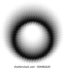dots halftones vector background in circle