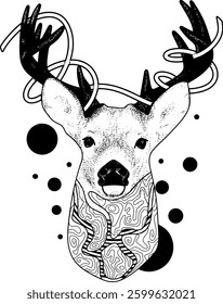 The dots and the head of deer