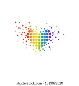 dots heart logo pride version