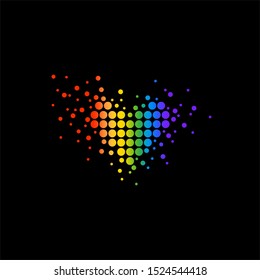 dots heart logo pride version