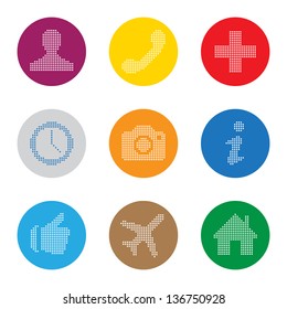 Dots icons / buttons set - graphic design elements