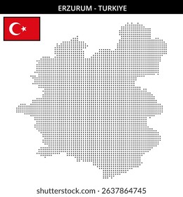 Dots illustrate the geography of Erzurum Turkey