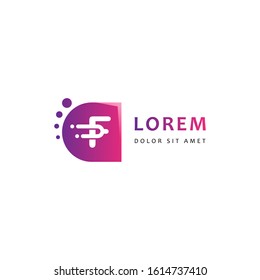 Dots Initial Letter F Logo Design vector