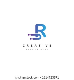 Dots Initial Letter R Logo Design Template