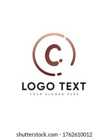 Dots initial letter type C logo template, Vector logo for business and company identity 