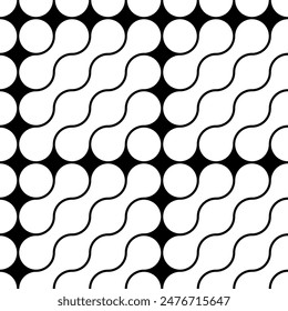 Dots Interlock Repeating pattern, Abstract artistic vector of Geometric shapes seamless patterns.