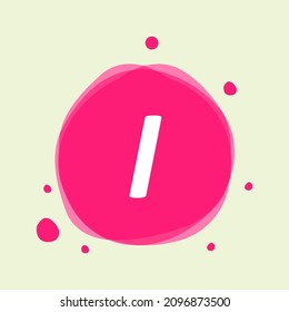 Dots Letter i in abstract fluid pink background vector design.
