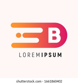 Dots Letter B Logo. Letter Design Vector with Dots. Letter logo template. Gradient color vector. Minimal Line Letter Initial Logo Design Template. Vector Logo Illustration