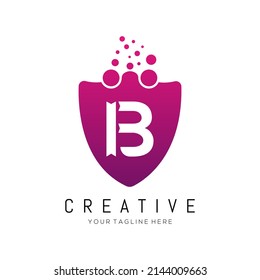 Dots Letter B Logo. B Letter logo Design Vector with Dots.