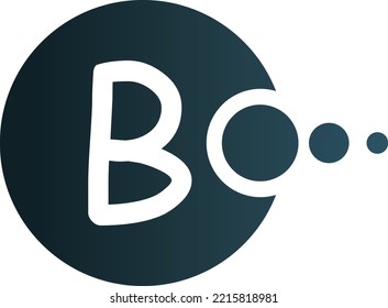 Dots Letter B Logo Design with Gray Color Gradation