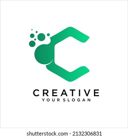 Dots and letter C Circlelogo design Vector