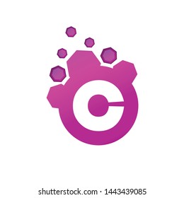 Dots Letter C Logo. C Letter Design Vector with Dots.