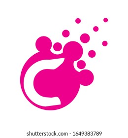 Dots Letter C Logo. C Letter Design Vector with Dots.