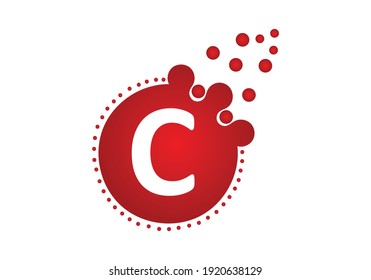 Dots Letter C Logo. C Letter Design Vektor mit Punkten.